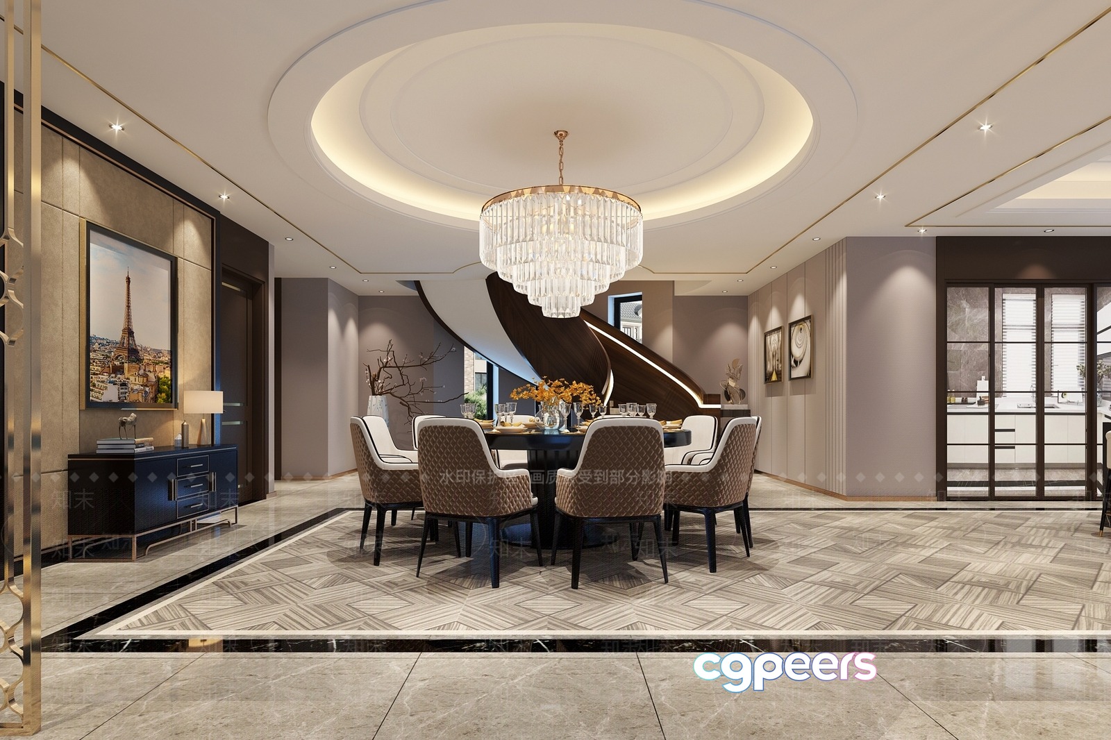 A Dining Room 3D Model - 16044 - VRAY Render