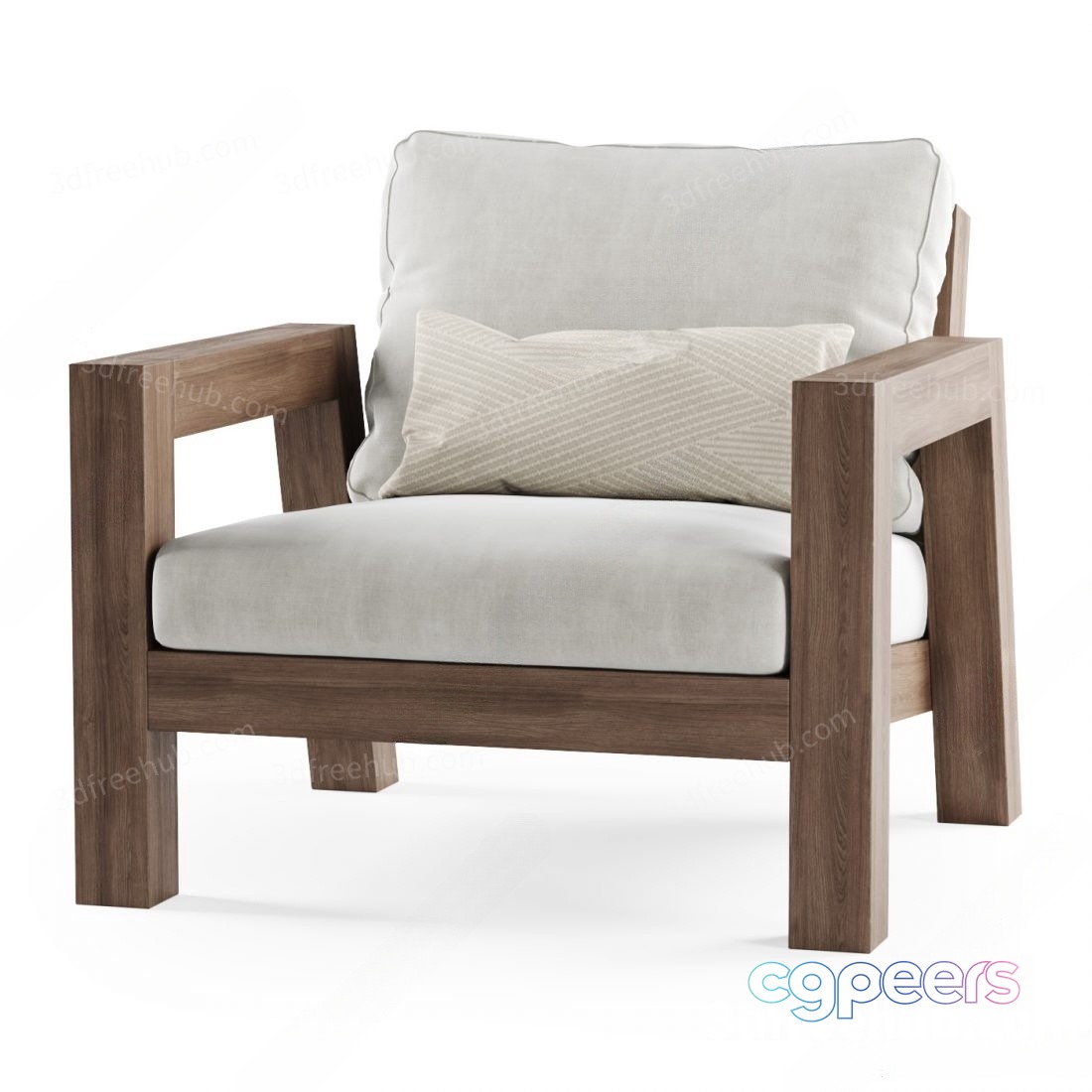 Wooden Armchair 3D Model - 651 - VRAY Render