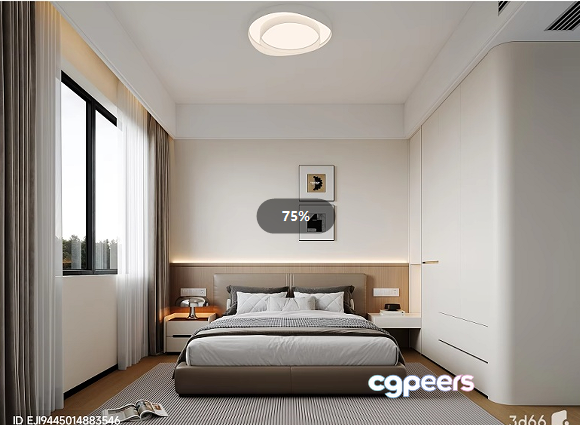 Cozy Bedroom 3D Model - 9636 - VRAY Render