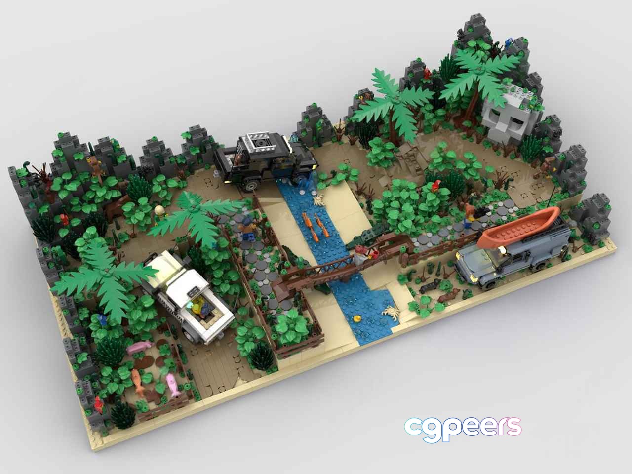 A 3D Model Of A Jungle Scene 3D Model - 8958 - VRAY Render
