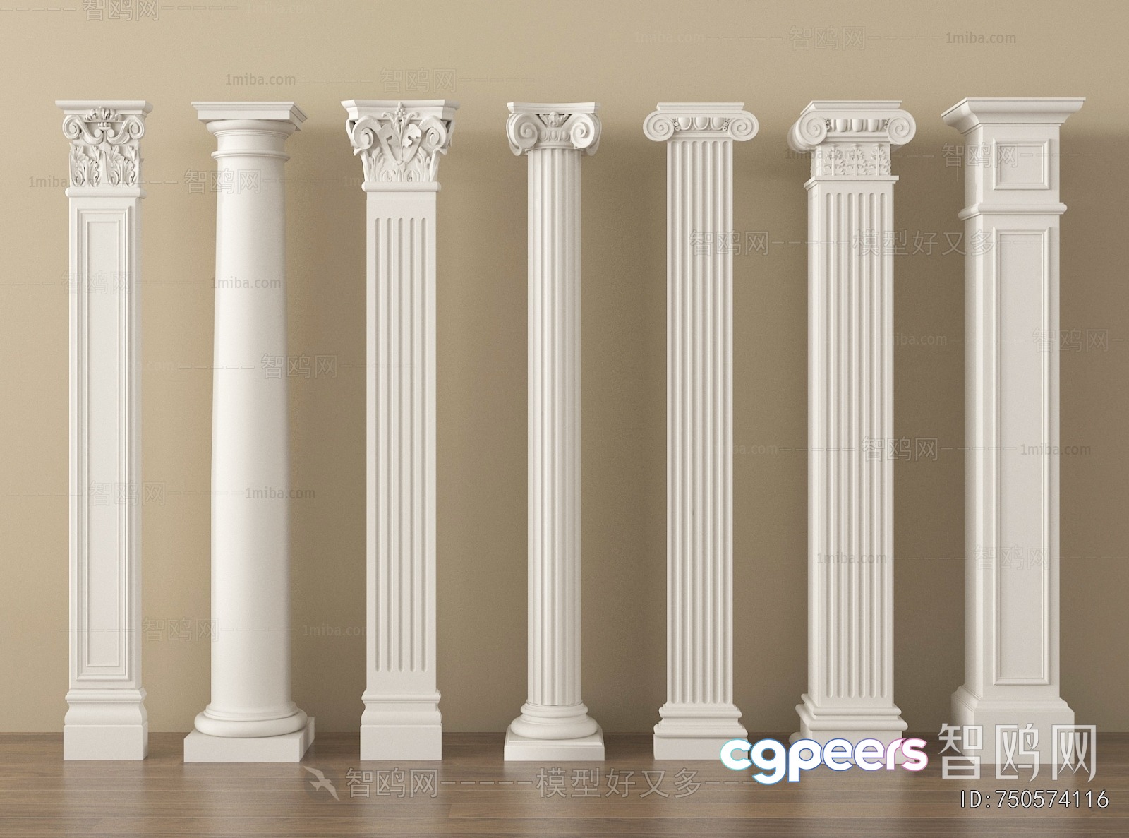 Tall White Columns 3D Model - 21280 - VRAY Render Tall White Columns 3D Model - 21280 - VRAY Render