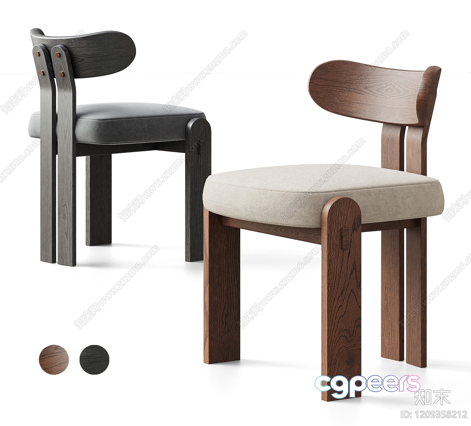 Wooden Dining Chairs 3D Model - 12070 - VRAY Render