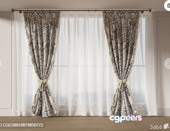 Modern Window Treatments 3D Model - 11630 - VRAY Render