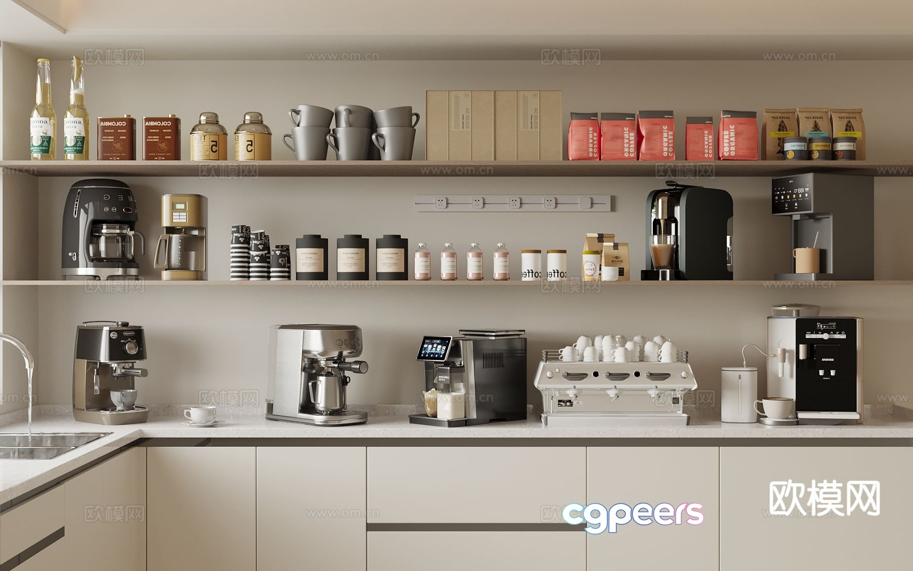 A Modern Kitchen 3D Model - 8560 - VRAY Render A Modern Kitchen 3D Model - 8560 - VRAY Render