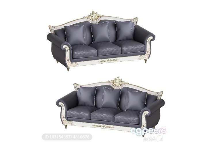 Grey Couch Set 3D Model - 7784 - VRAY Render