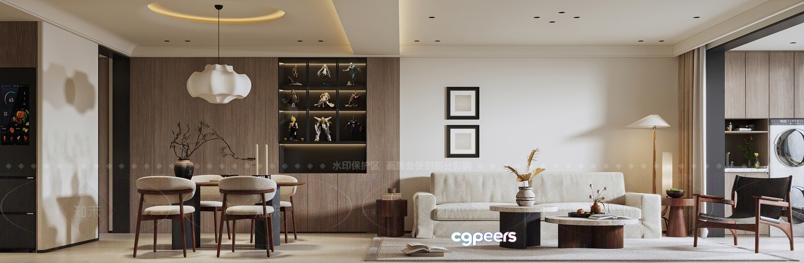 Modern Living Room 3D Model - 14082 - VRAY Render