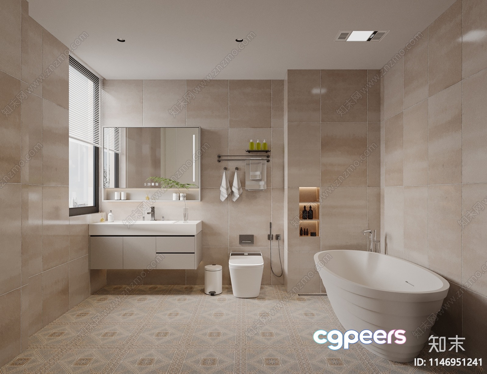 A Modern Bathroom 3D Model - 6668 - CORONA Render A Modern Bathroom 3D Model - 6668 - CORONA Render