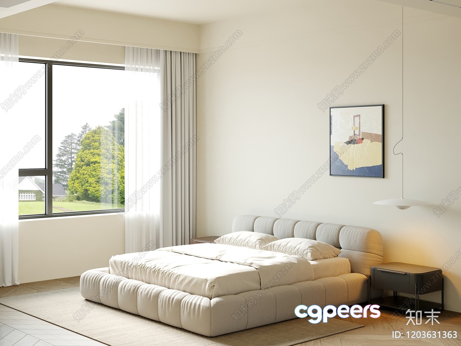 Cozy Modern Bedroom 3D Model - 7550 - VRAY Render Cozy Modern Bedroom 3D Model - 7550 - VRAY Render