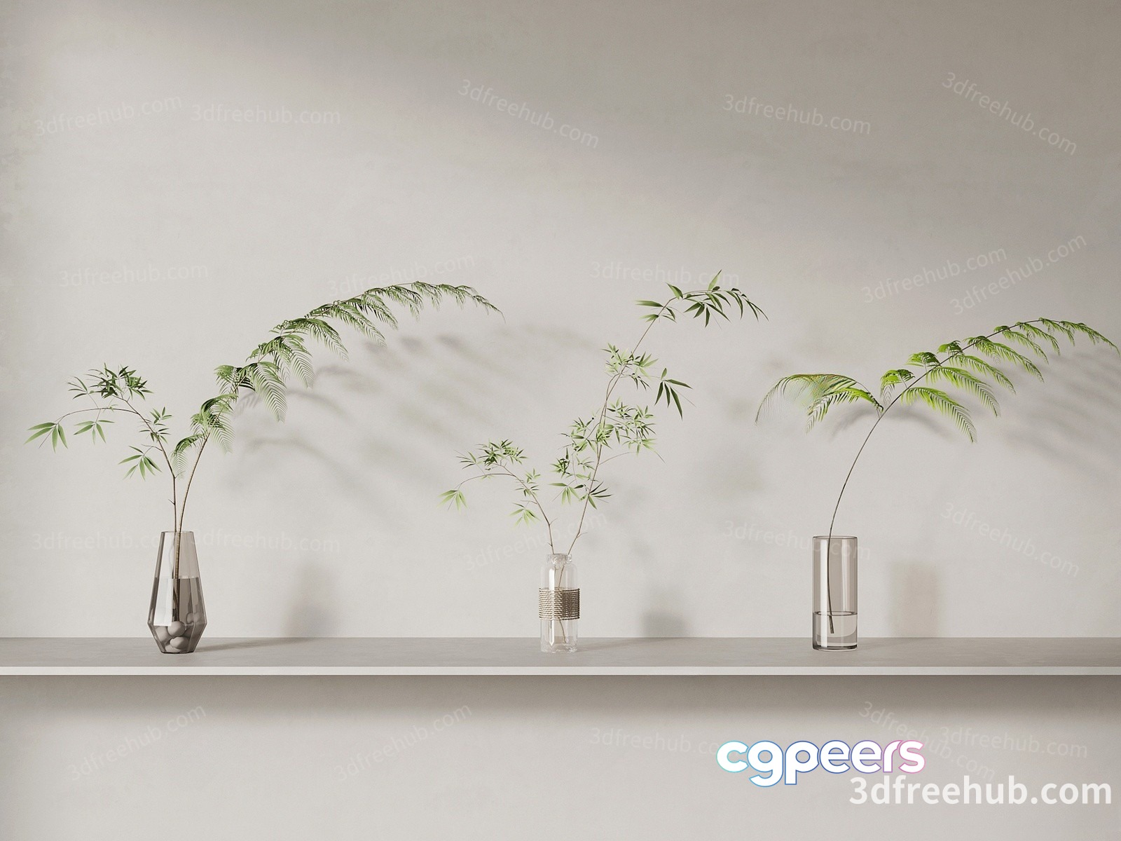 Minimalist Vase Arrangement 3D Model - 22938 - VRAY Render