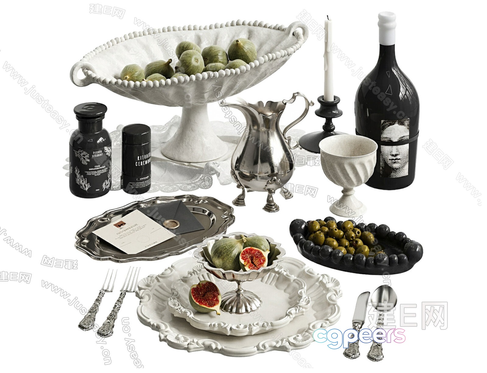 A Collection Of Decorative Items 3D Model - 19113 - VRAY Render A Collection Of Decorative Items 3D Model - 19113 - VRAY Render