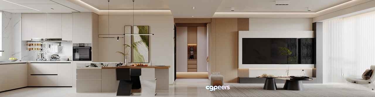 Modern Living Room 3D Model - 16761 - VRAY Render