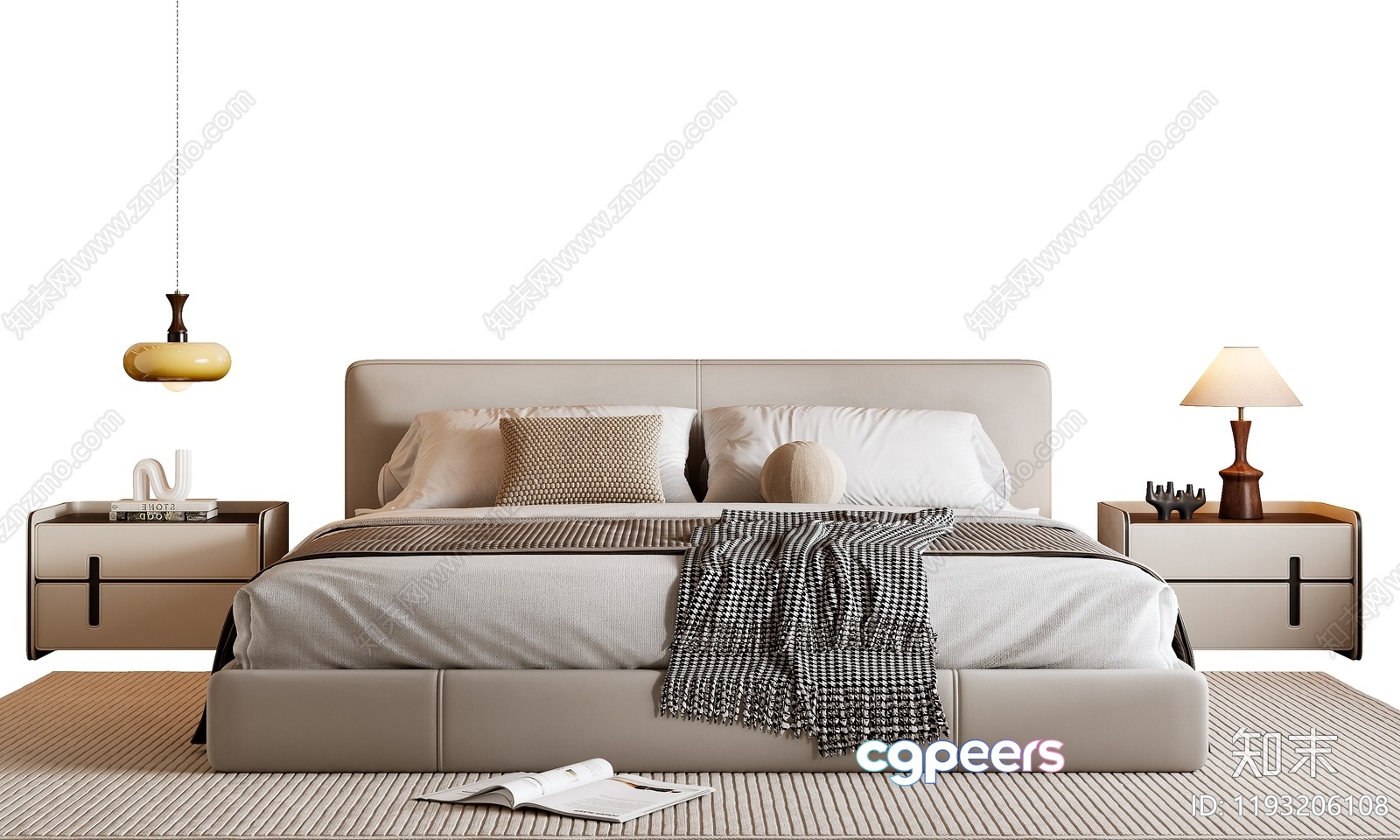Cozy Modern Bedroom 3D Model - 11080 - VRAY Render