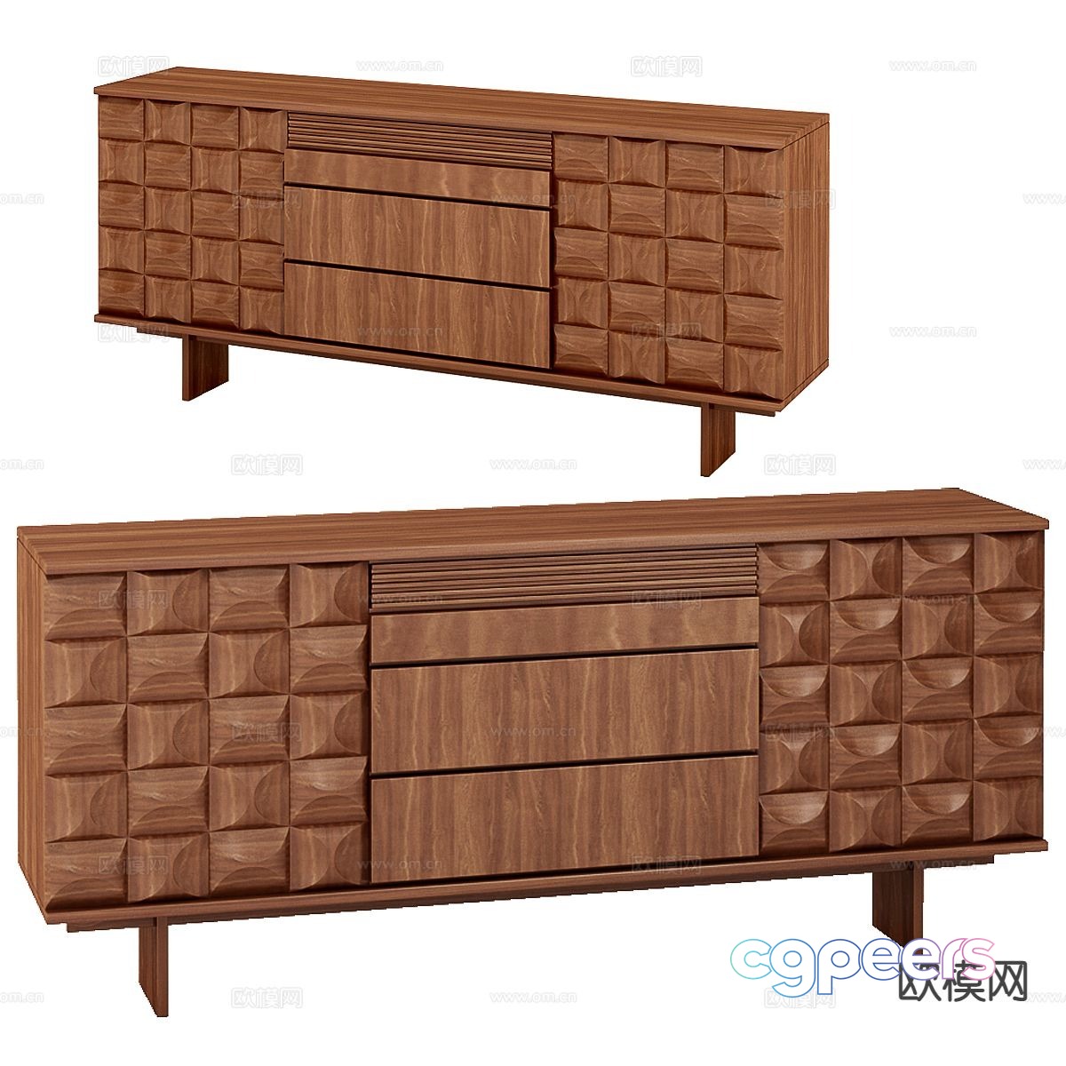 Mid-Century Modern Dresser 3D Model - 12963 - VRAY Render Mid-Century Modern Dresser 3D Model - 12963 - VRAY Render