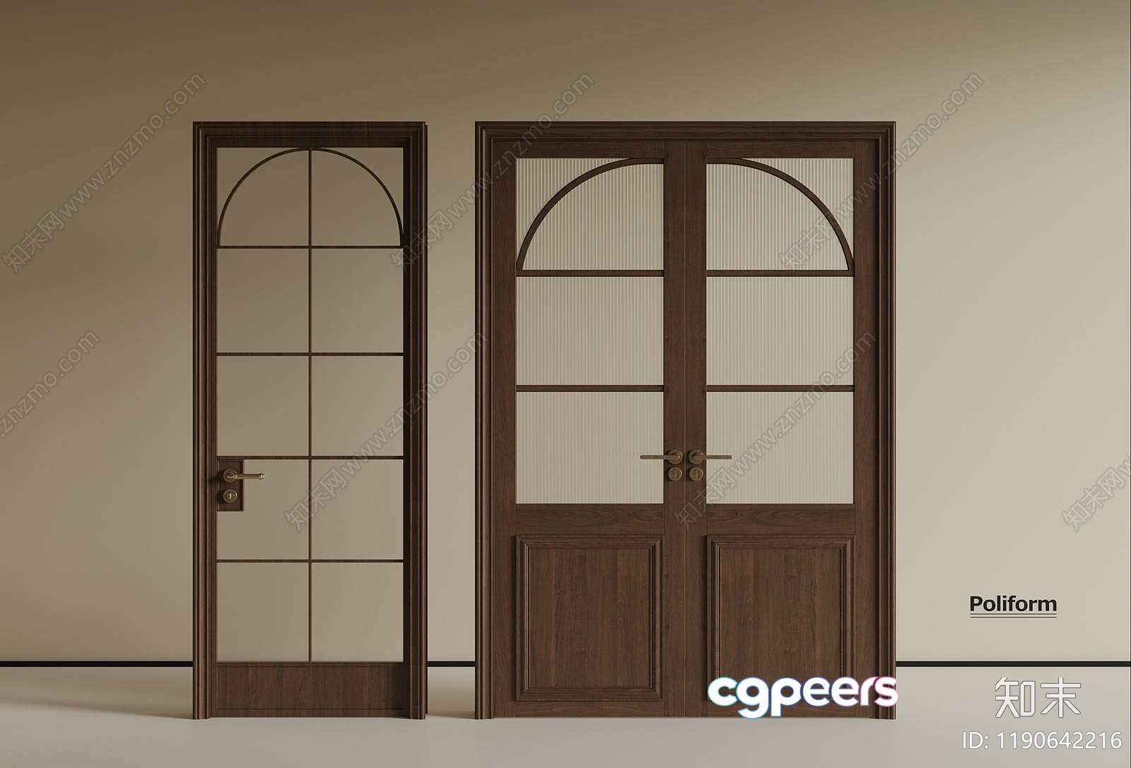 Two Doors With A Classic Design 3D Model - 2580 - VRAY Render Two Doors With A Classic Design 3D Model - 2580 - VRAY Render