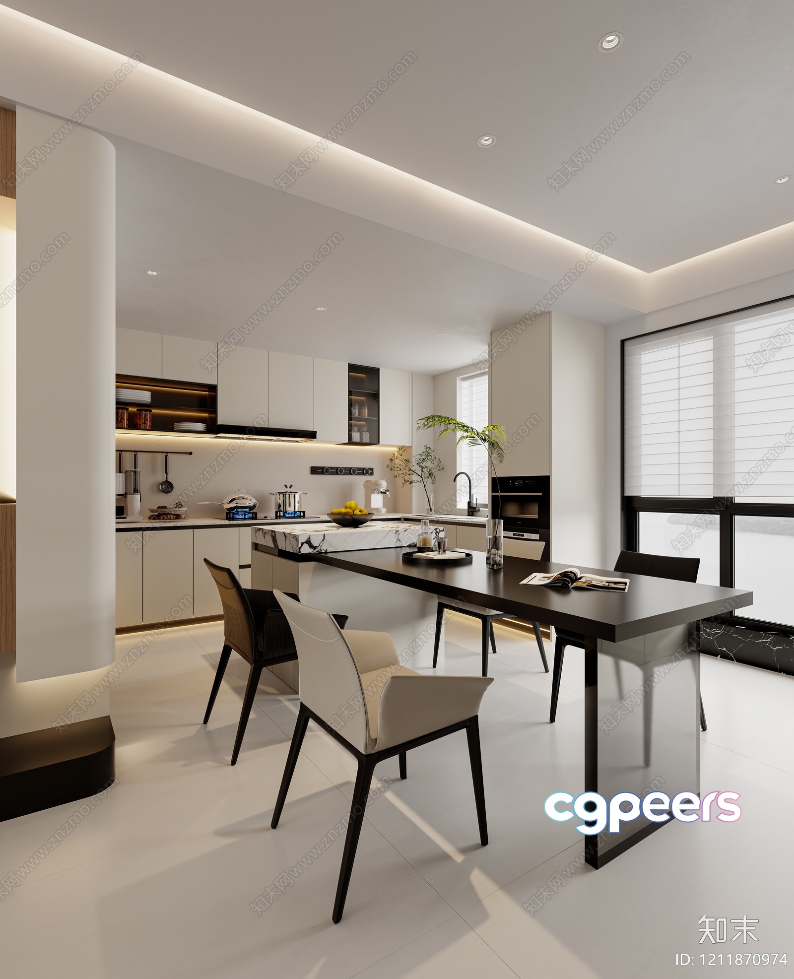 Modern Dining Area 3D Model - 19251 - VRAY Render Modern Dining Area 3D Model - 19251 - VRAY Render