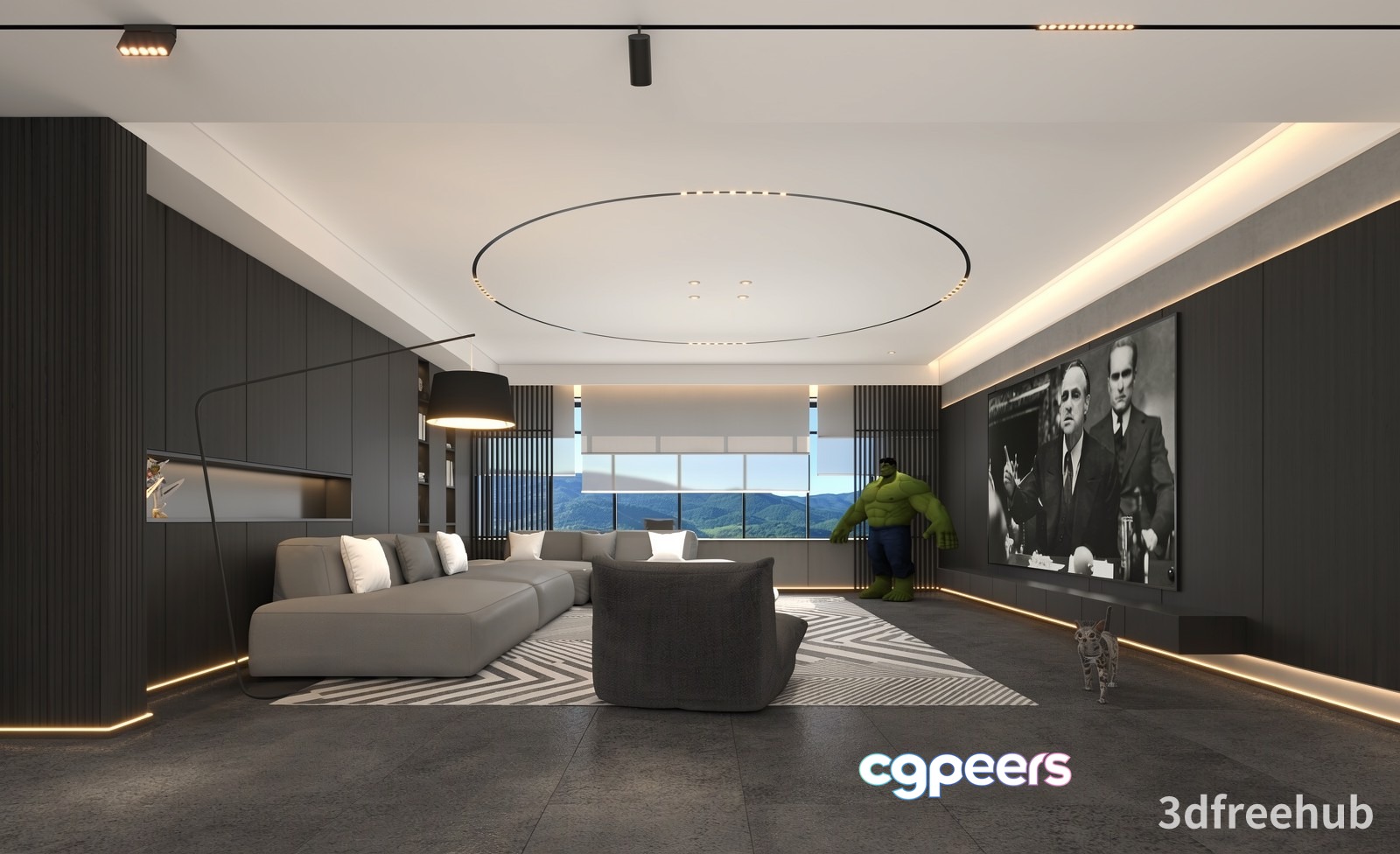 Modern Living Room 3D Model - 19699 - VRAY Render Modern Living Room 3D Model - 19699 - VRAY Render