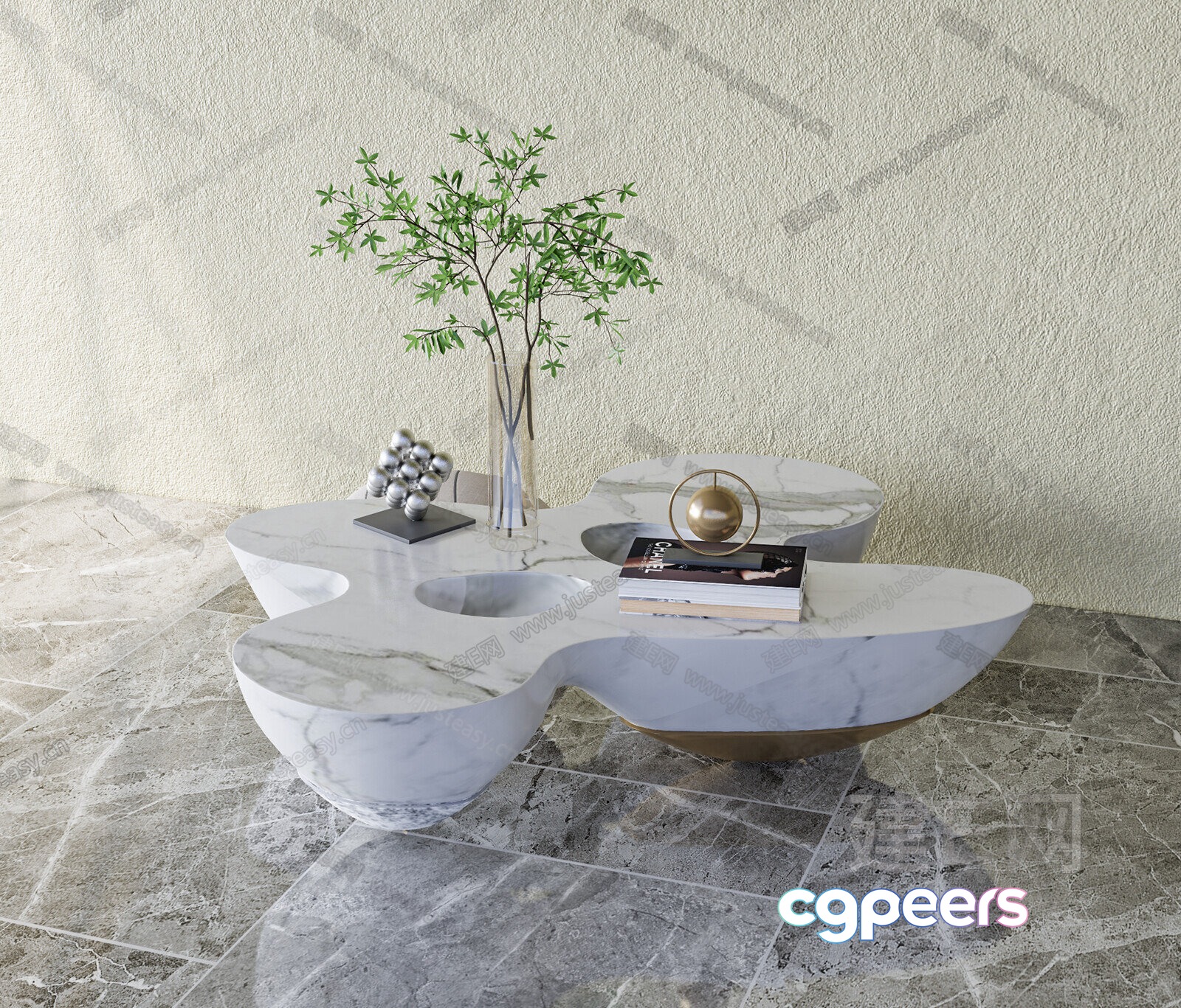 Modern Marble Table 3D Model - 14693 - VRAY Render Modern Marble Table 3D Model - 14693 - VRAY Render