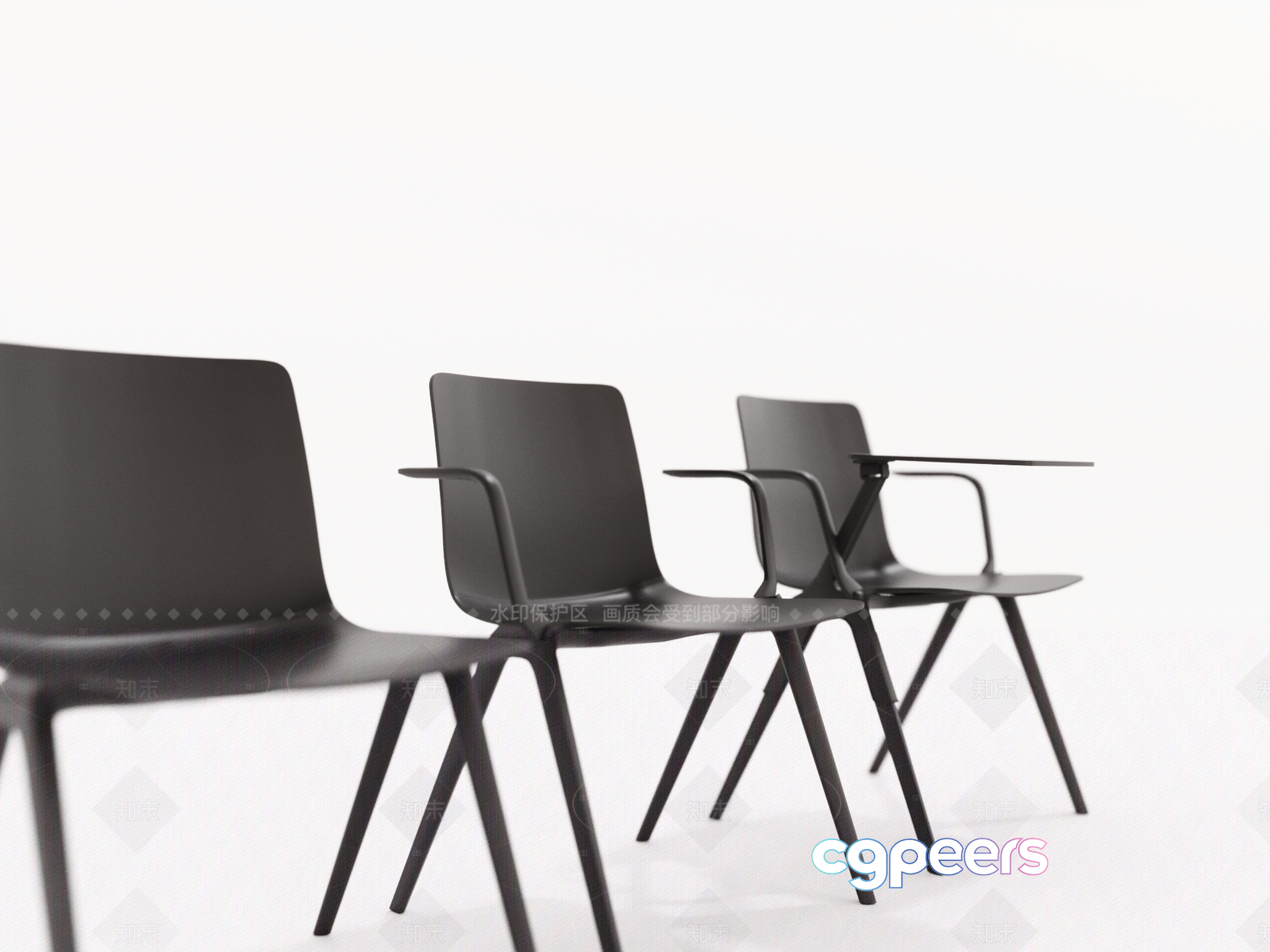 Modern Plastic Chairs 3D Model - 8416 - VRAY Render