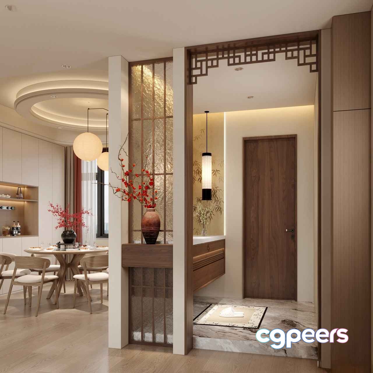 Modern Asian-Style Interior 3D Model - 2967 - VRAY Render