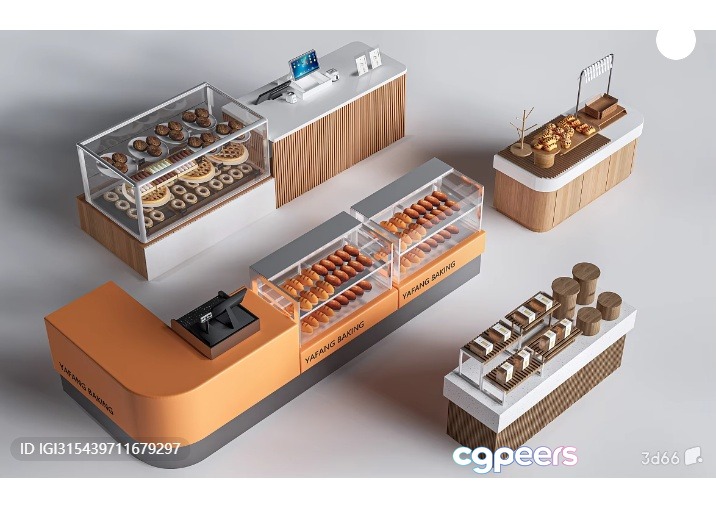 Modern Bakery Display Cases 3D Model - 1571 - VRAY Render