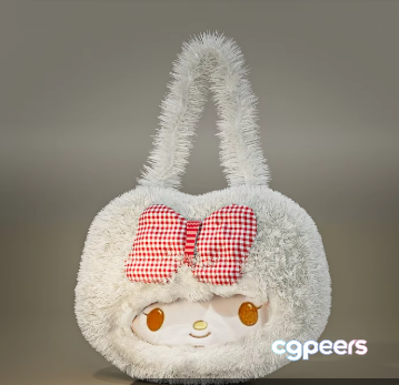 White Fuzzy Bag With A Red Bow 3D Model - 650 - VRAY Render White Fuzzy Bag With A Red Bow 3D Model - 650 - VRAY Render