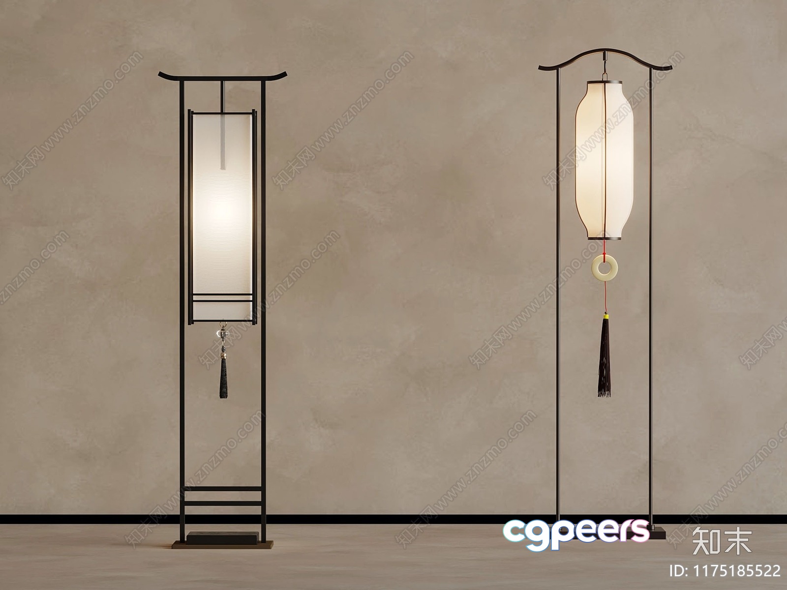 Modern Asian Floor Lamps 3D Model - 15684 - VRAY Render