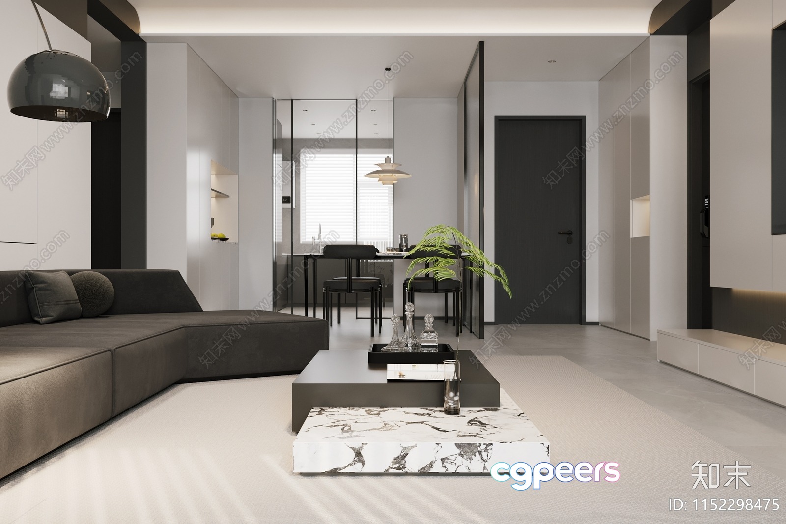 Modern Living Room 3D Model - 15735 - VRAY Render