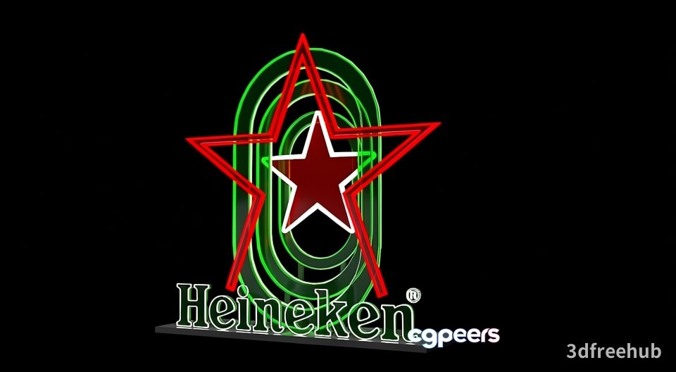 Heineken Star Logo 3D Model - 22992 - VRAY Render