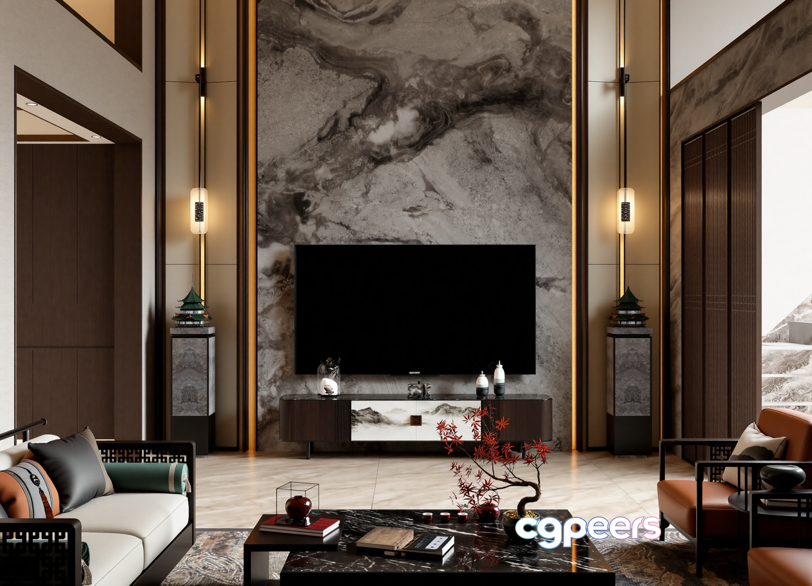 Modern Living Room 3D Model - 15506 - VRAY Render Modern Living Room 3D Model - 15506 - VRAY Render