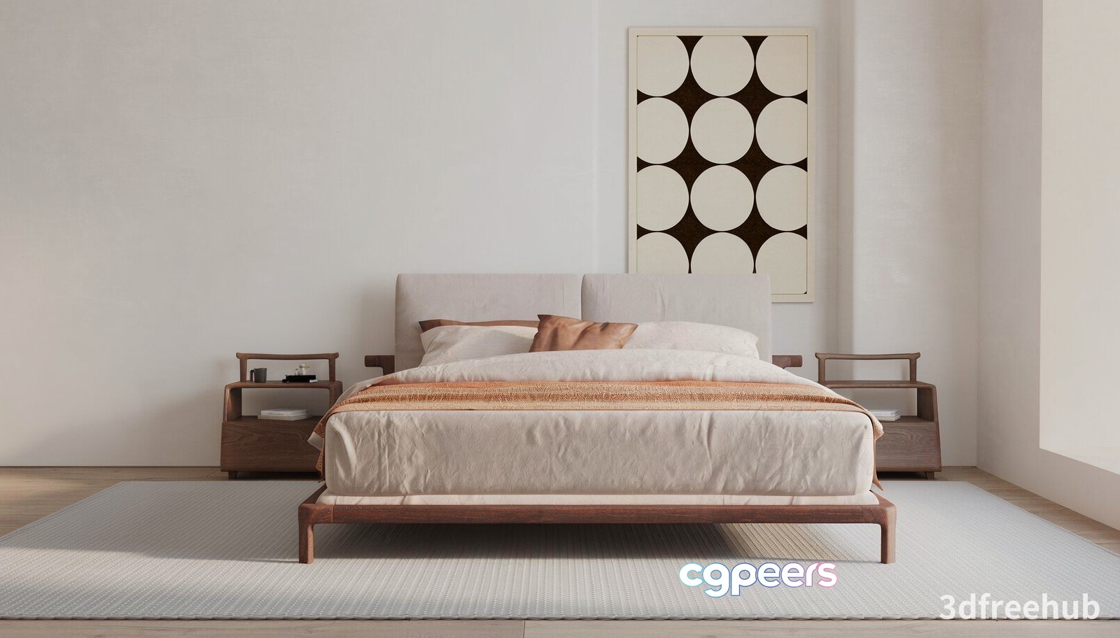 Cozy Bedroom 3D Model - 3473 - VRAY Render