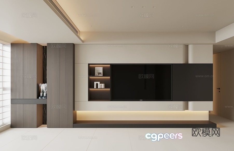 Modern Tv Entertainment Center 3D Model - 7216 - CORONA Render