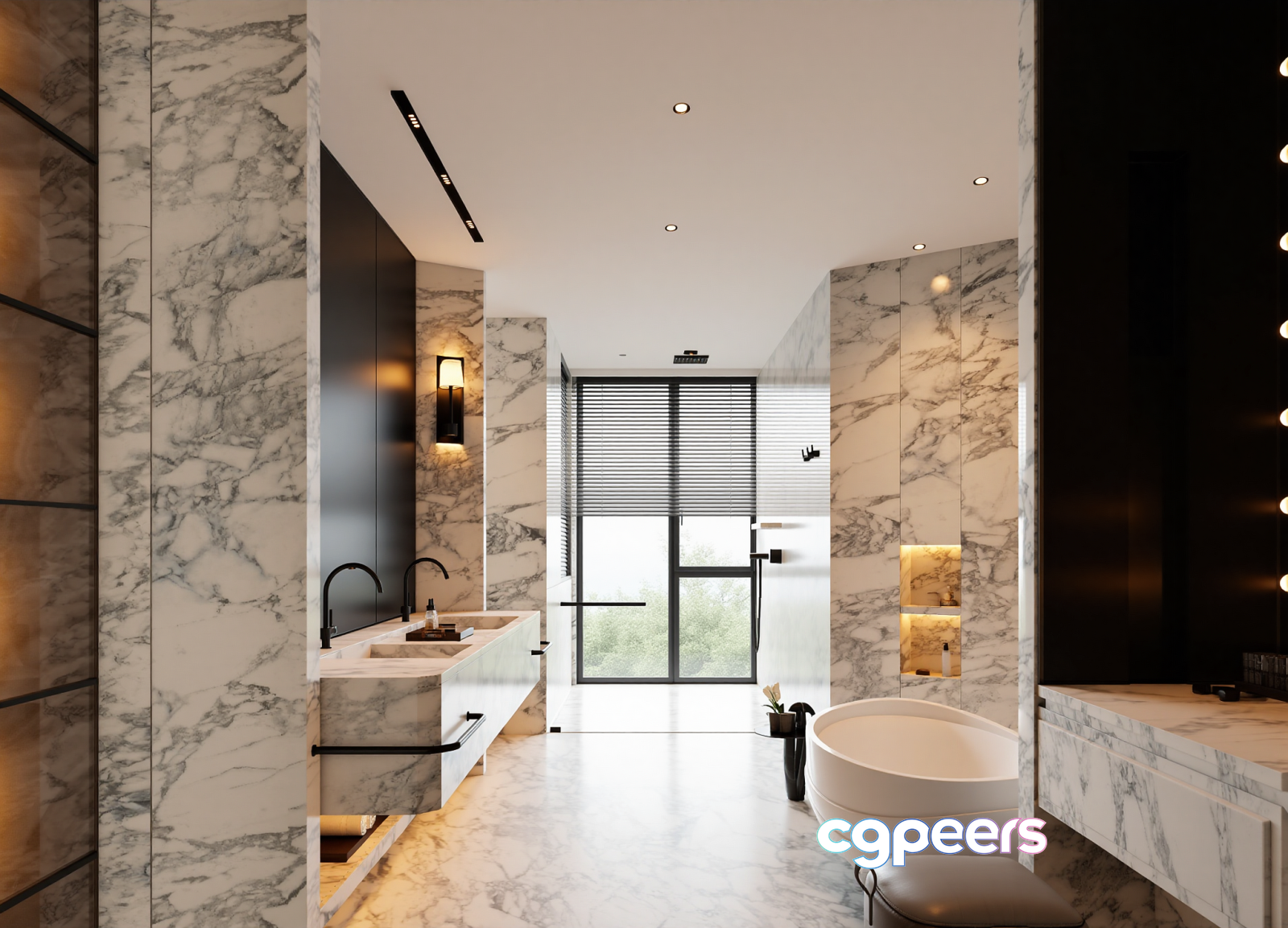 Modern Marble Bathroom 3D Model - 7918 - VRAY Render Modern Marble Bathroom 3D Model - 7918 - VRAY Render