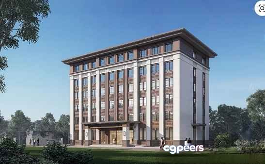 A Large Building With A Flat Roof 3D Model - 10773 - VRAY Render A Large Building With A Flat Roof 3D Model - 10773 - VRAY Render