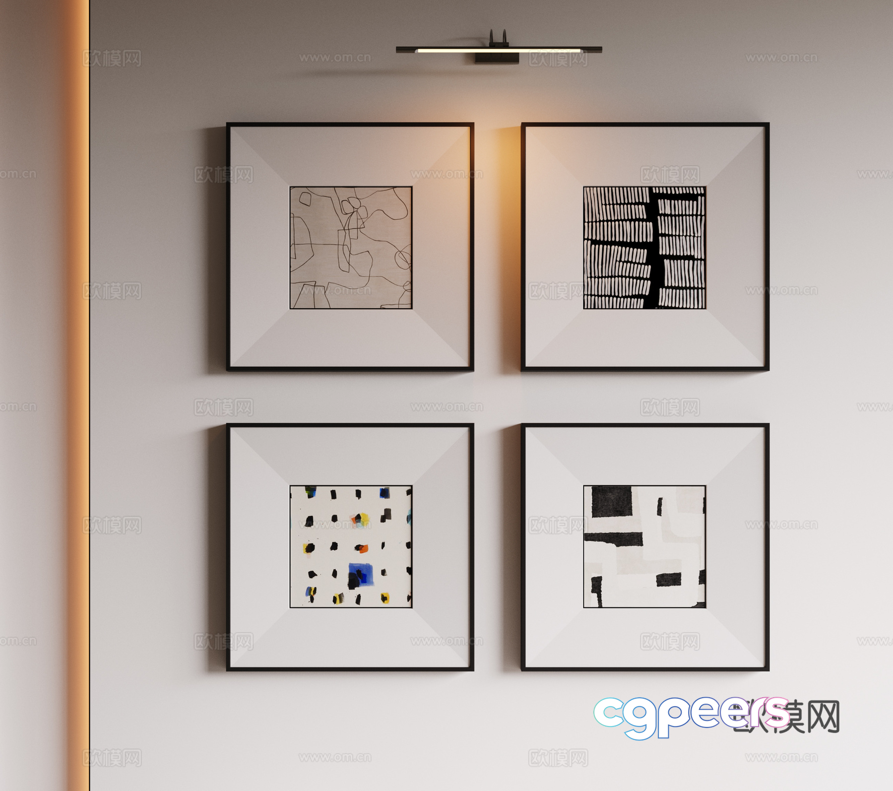 Modern Minimalist Wall Art 3D Model - 18133 - VRAY Render Modern Minimalist Wall Art 3D Model - 18133 - VRAY Render