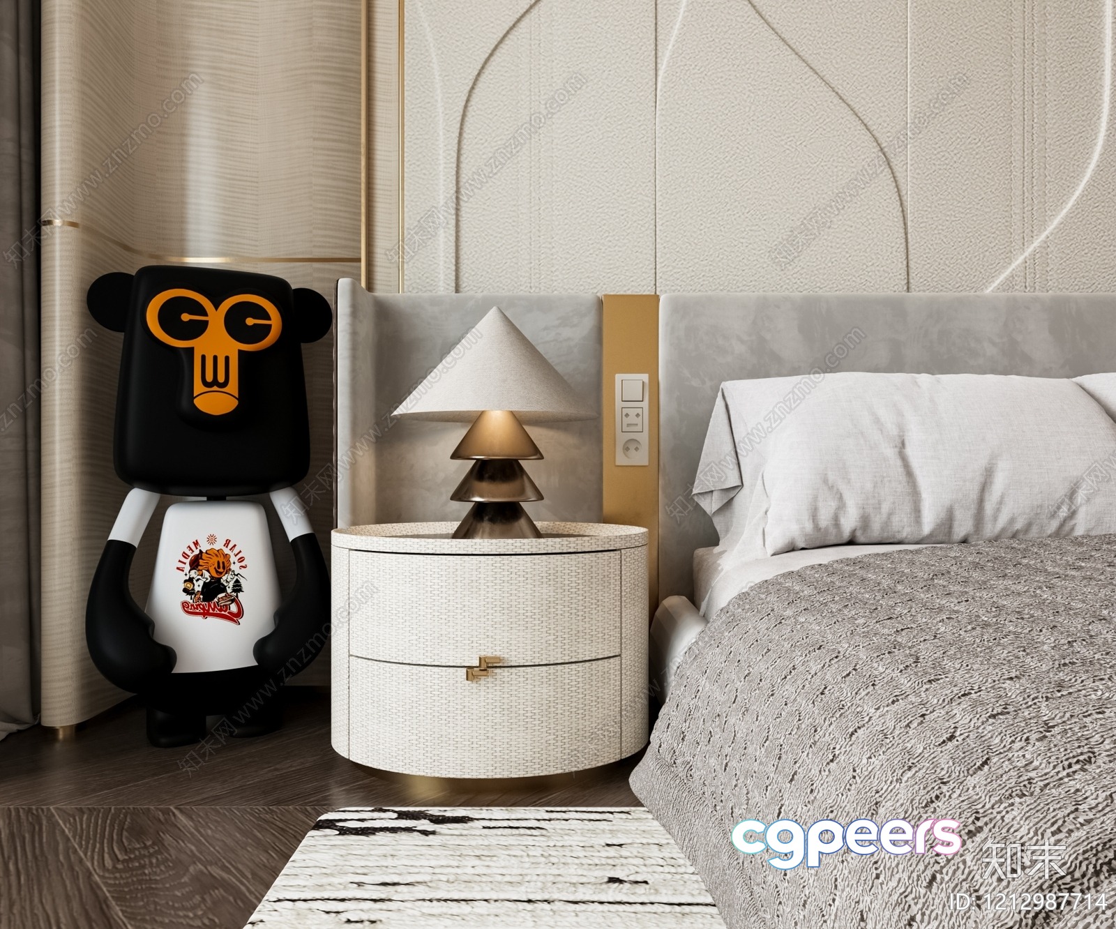 Cozy Bedroom 3D Model - 6182 - VRAY Render