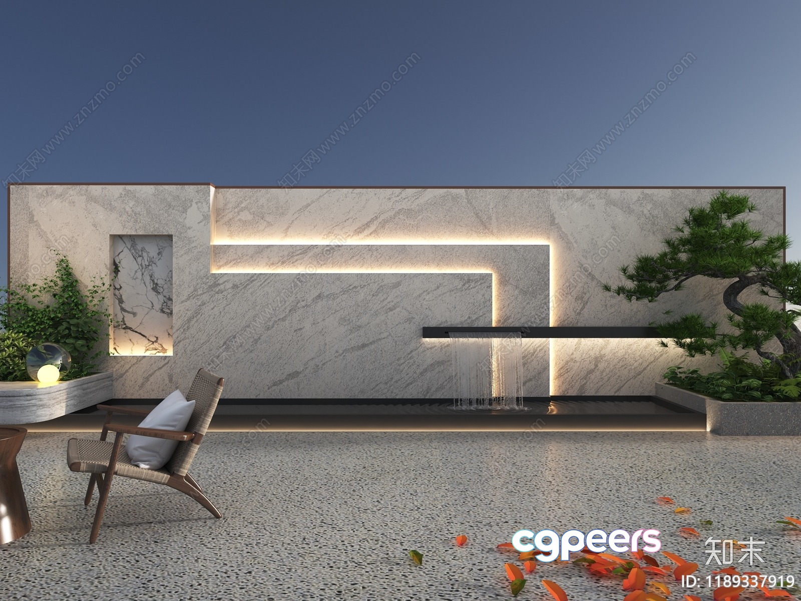 Modern Outdoor Space 3D Model - 6787 - VRAY Render