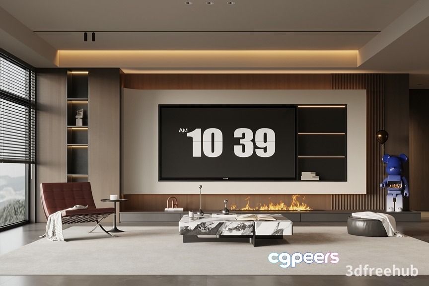 Modern Living Room 3D Model - 22211 - VRAY Render