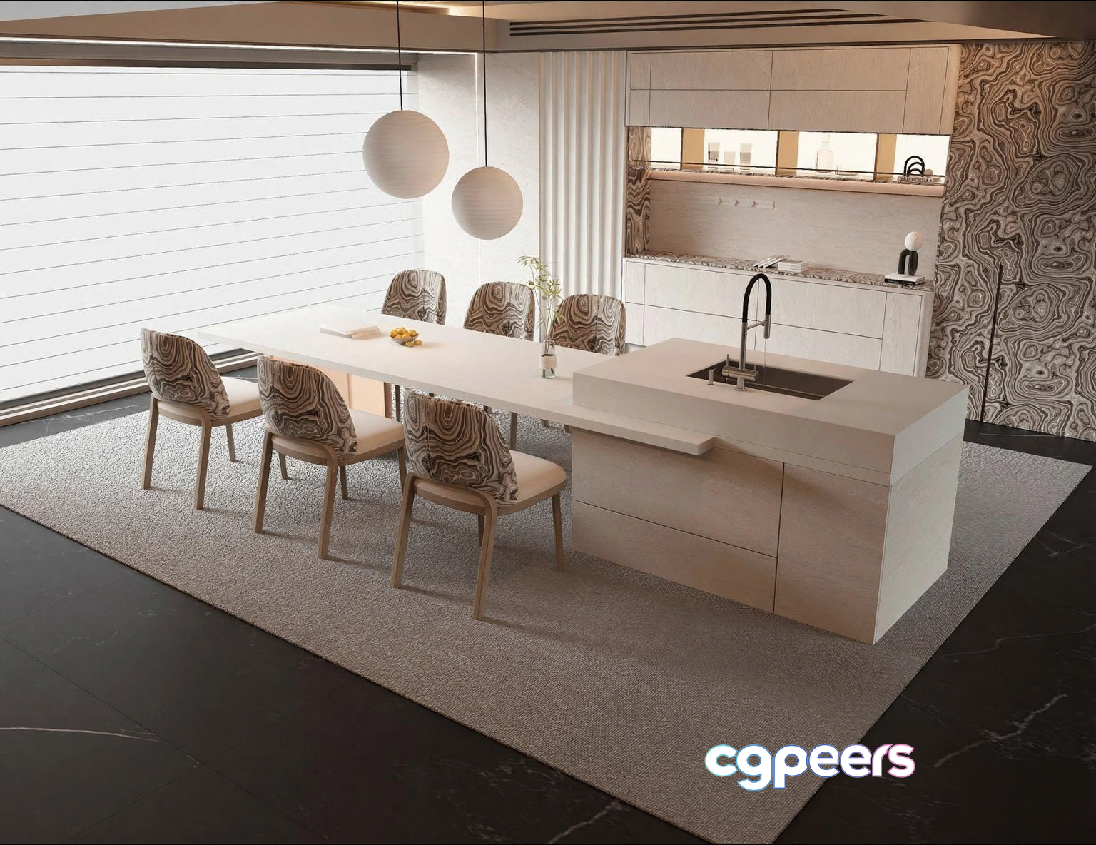 Modern Kitchen 3D Model - 19750 - VRAY Render Modern Kitchen 3D Model - 19750 - VRAY Render
