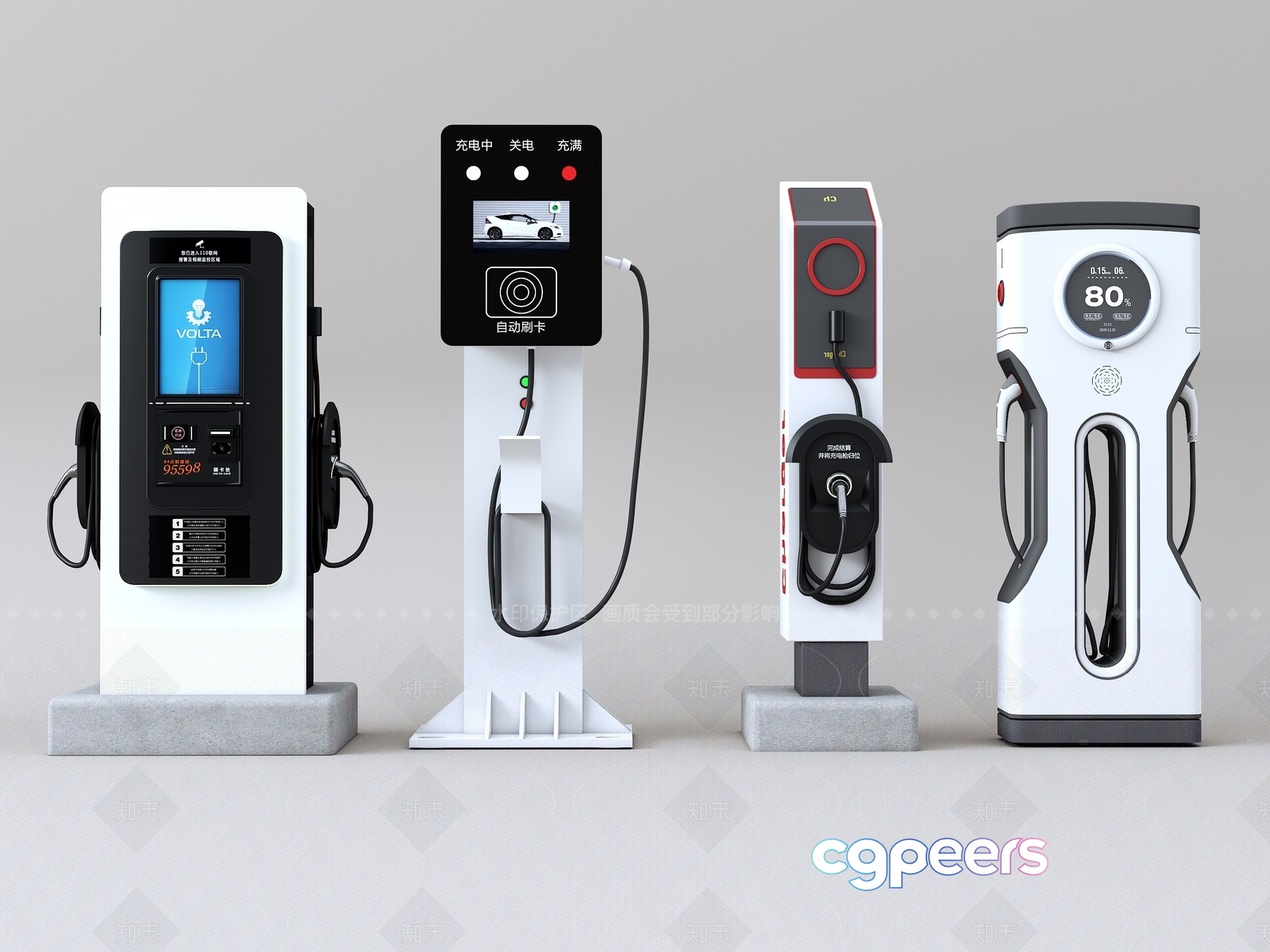 Electric Vehicle Charging Stations 3D Model - 8777 - VRAY Render Electric Vehicle Charging Stations 3D Model - 8777 - VRAY Render