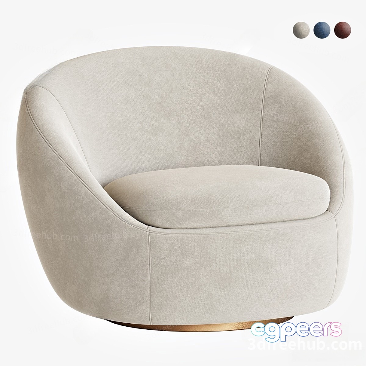 A White Swivel Chair 3D Model - 23297 - VRAY Render A White Swivel Chair 3D Model - 23297 - VRAY Render