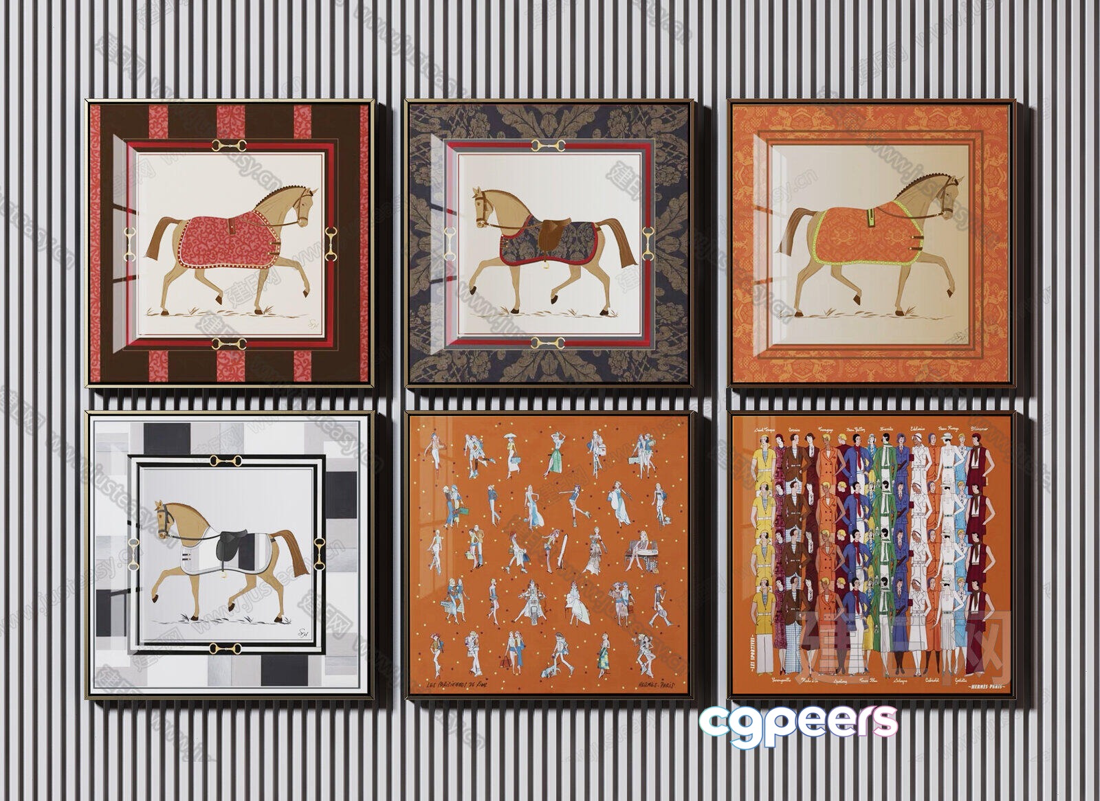 Artwork Of Horses 3D Model - 2708 - VRAY Render Artwork Of Horses 3D Model - 2708 - VRAY Render