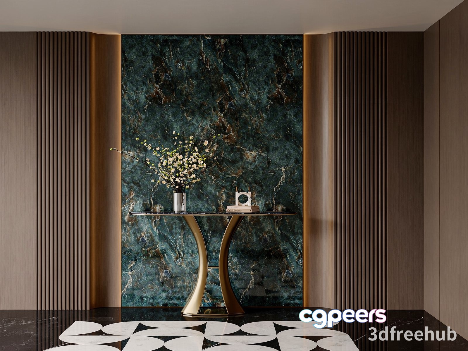 Modern Hallway With Table 3D Model - 20825 - VRAY Render Modern Hallway With Table 3D Model - 20825 - VRAY Render