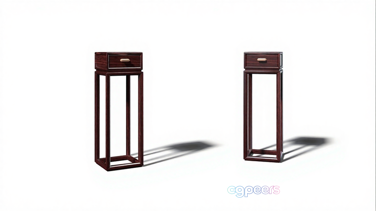 Two Wooden Nightstands 3D Model - 5689 - VRAY Render Two Wooden Nightstands 3D Model - 5689 - VRAY Render