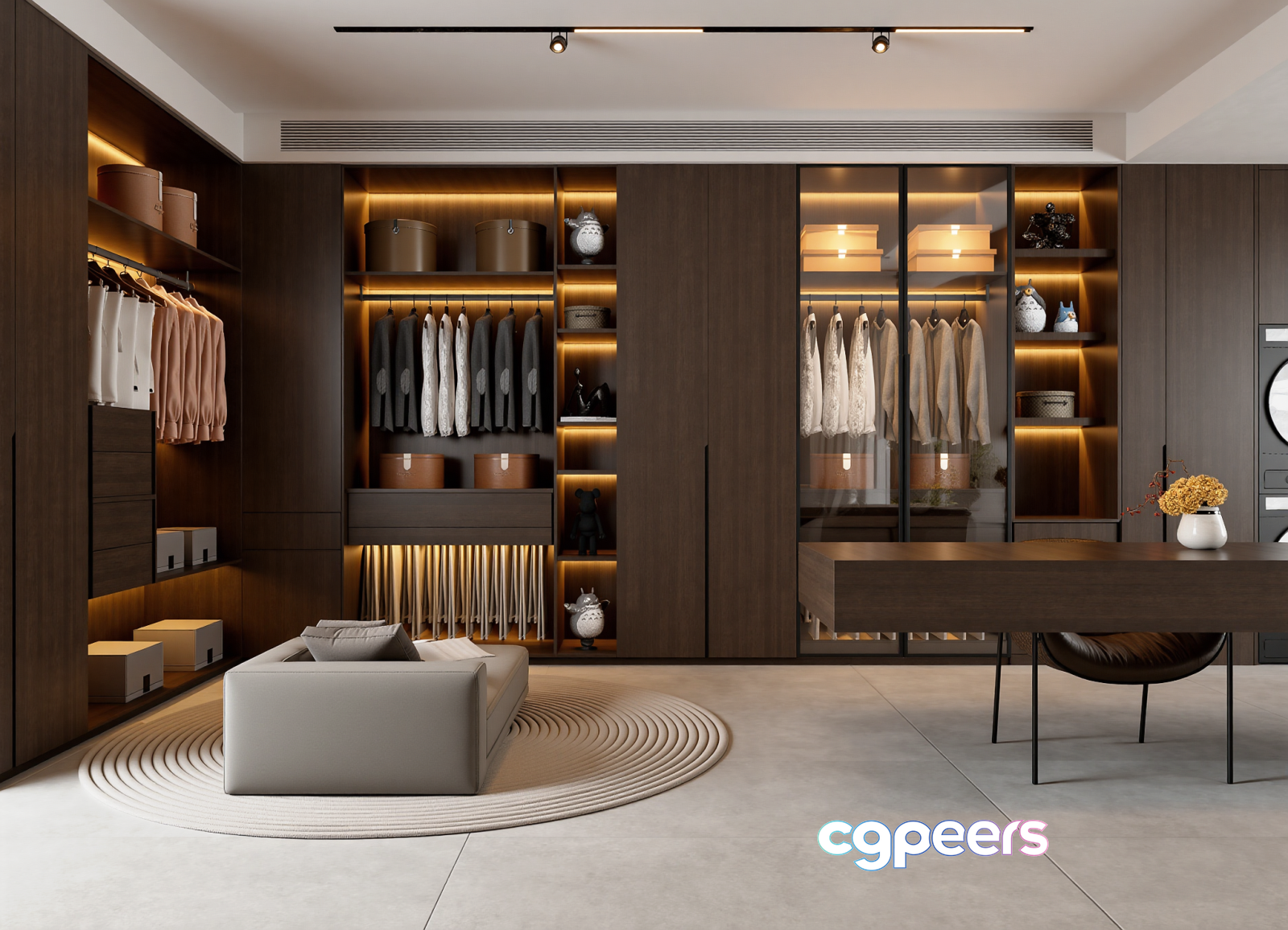 Modern Dark Wood Closet 3D Model - 22336 - VRAY Render Modern Dark Wood Closet 3D Model - 22336 - VRAY Render