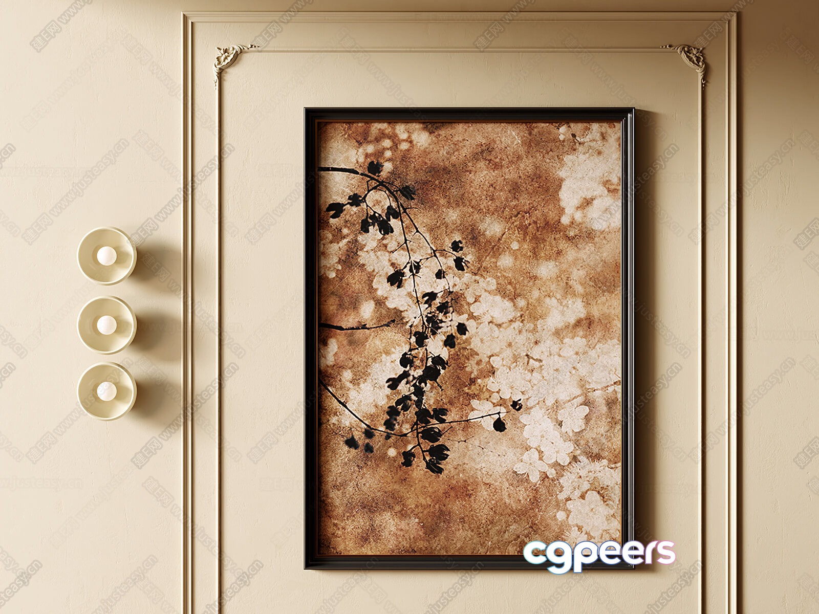 A Framed Picture On The Wall 3D Model - 8042 - VRAY Render A Framed Picture On The Wall 3D Model - 8042 - VRAY Render