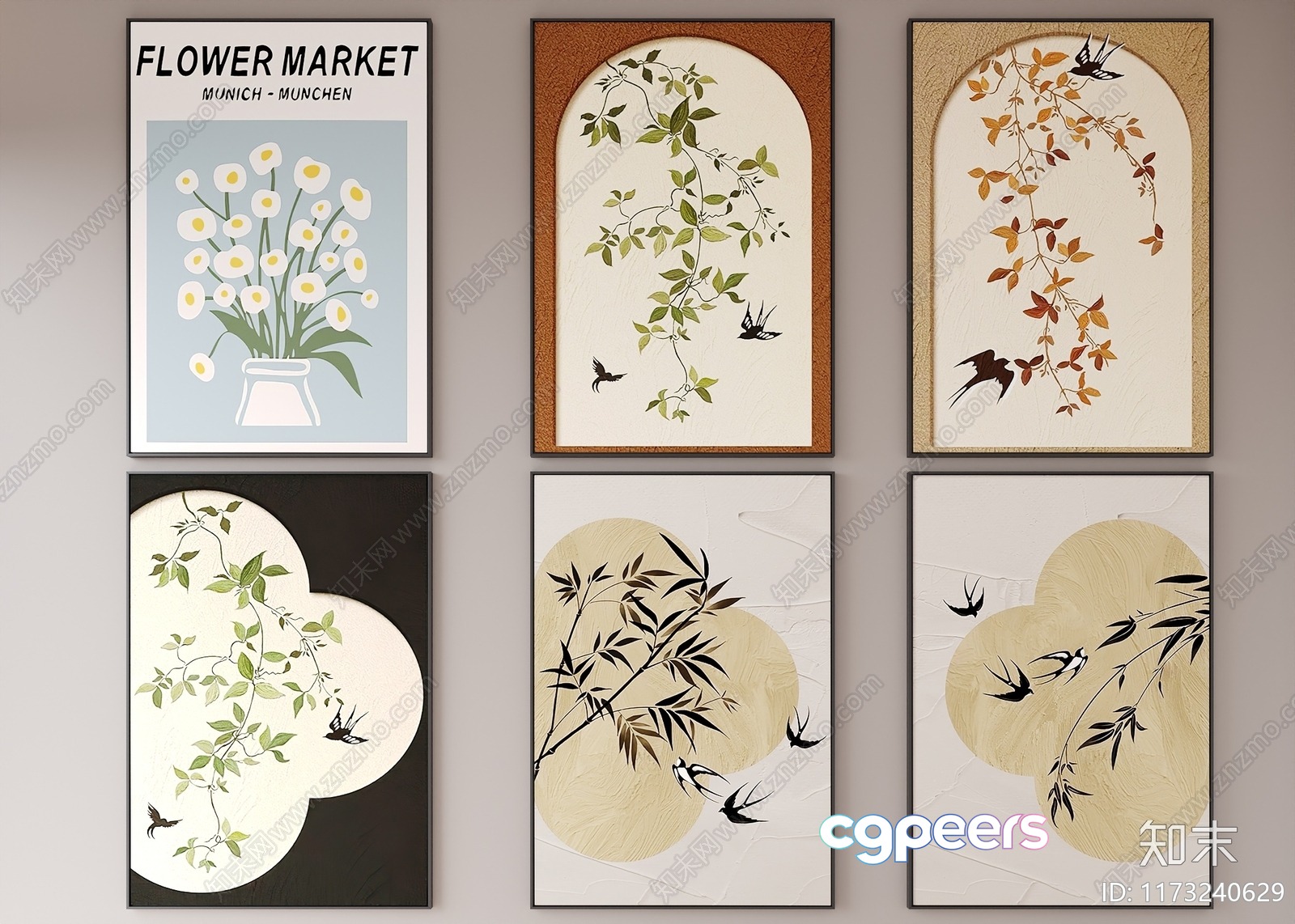 Artwork With A Floral Theme 3D Model - 11992 - CORONA Render Artwork With A Floral Theme 3D Model - 11992 - CORONA Render