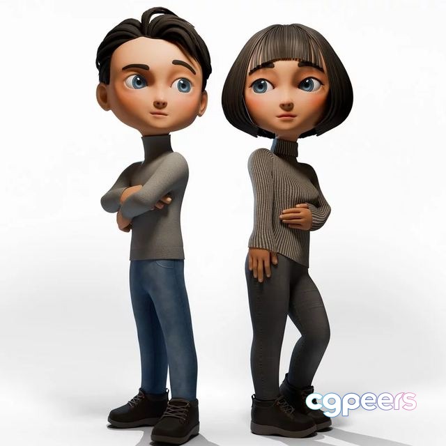 3D Game Assets - Cartoon Boy Girl 3D Game Assets - Cartoon Boy Girl