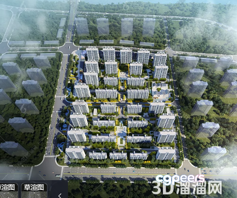 3D Aerial View Of A City 3D Model - 9280 - VRAY Render 3D Aerial View Of A City 3D Model - 9280 - VRAY Render