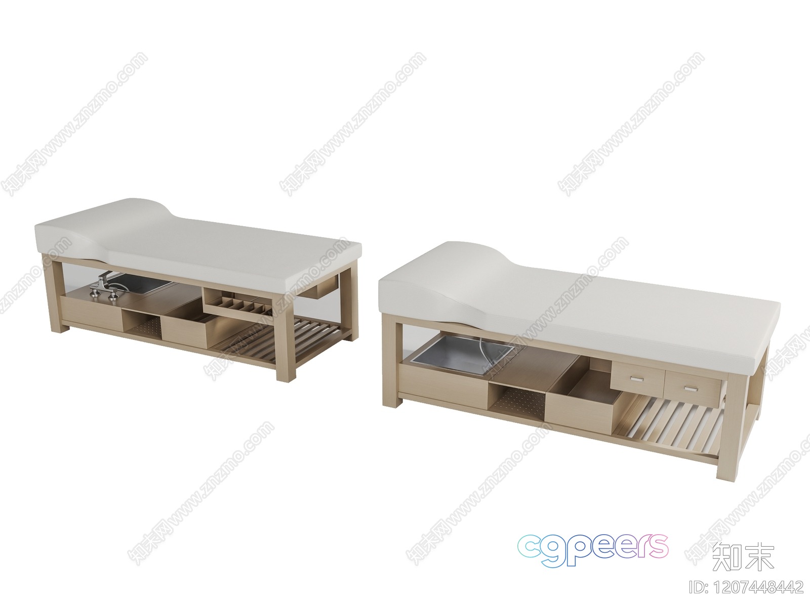 A Wooden Table With A White Top 3D Model - 601 - VRAY Render