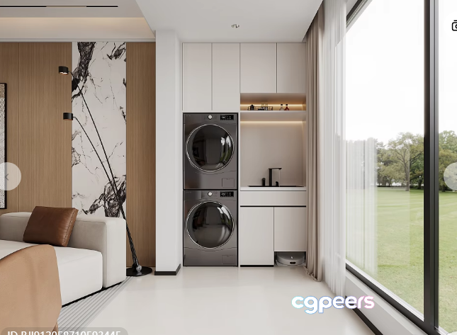 Modern Laundry Room 3D Model - 6977 - CORONA Render